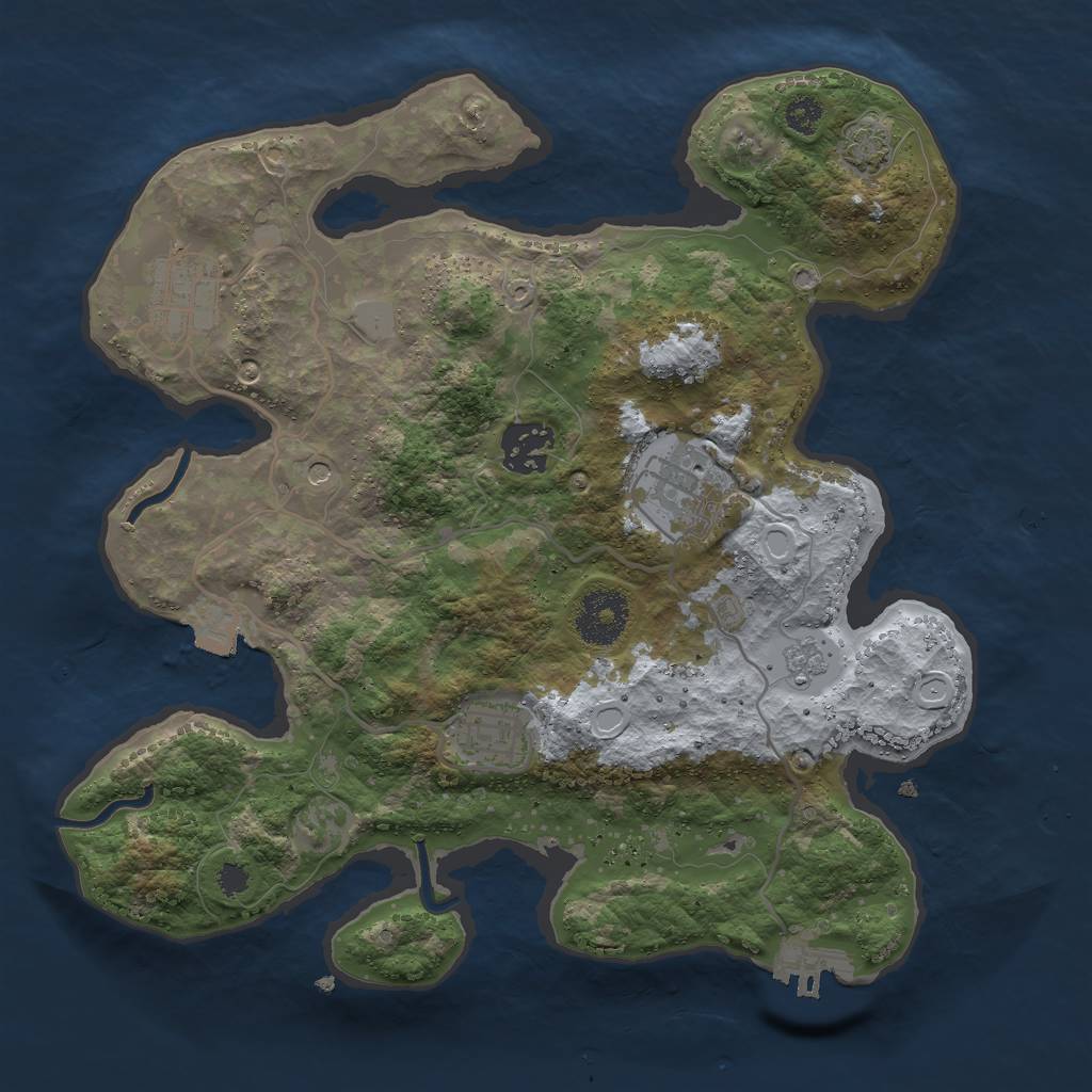 Rust Map: Procedural Map, Size: 3000, Seed: 2317456, 11 Monuments