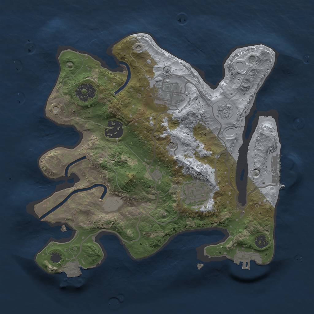 Rust Map: Procedural Map, Size: 2500, Seed: 1981258285, 10 Monuments