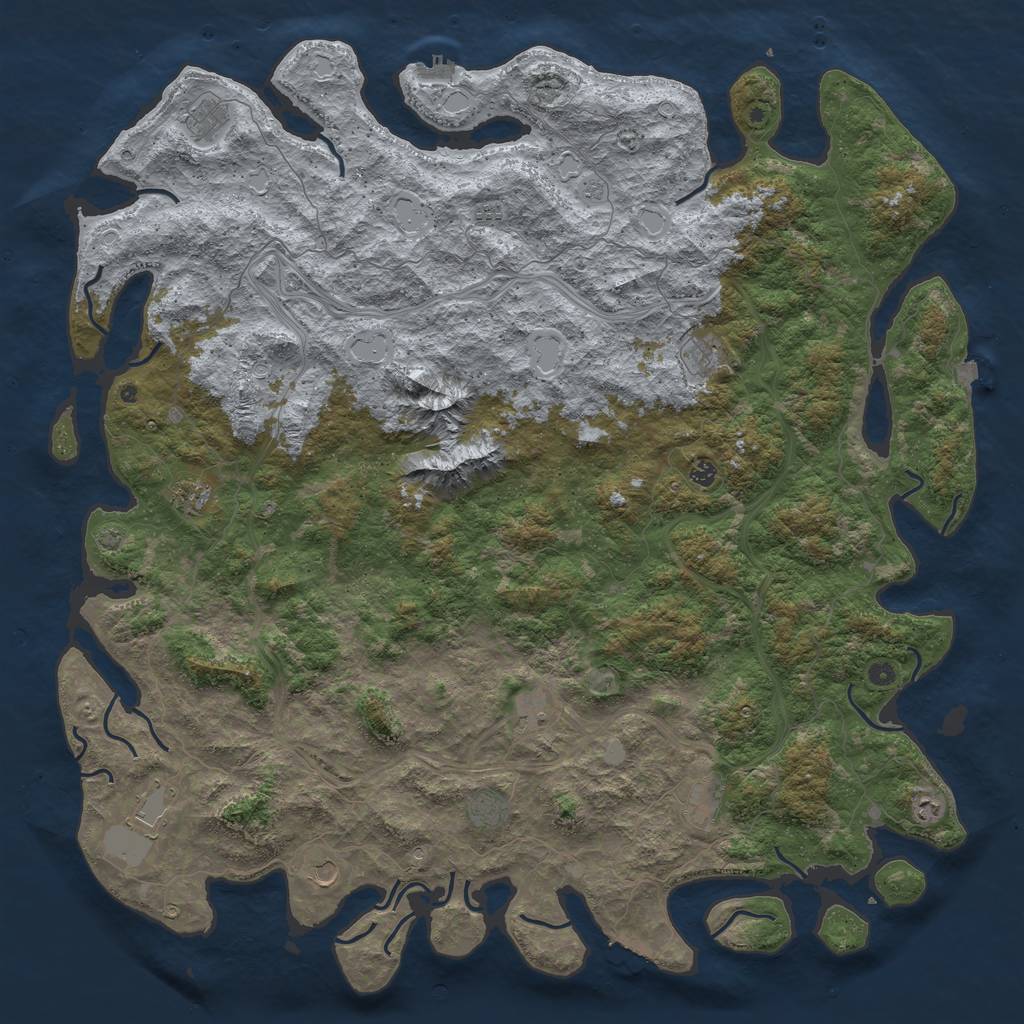 Rust Map: Procedural Map, Size: 6000, Seed: 40112, 19 Monuments