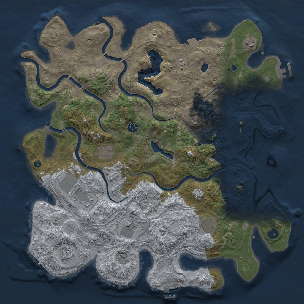 Rust Map: Procedural Map, Size: 4250, Seed: 1446882486, 15 Monuments
