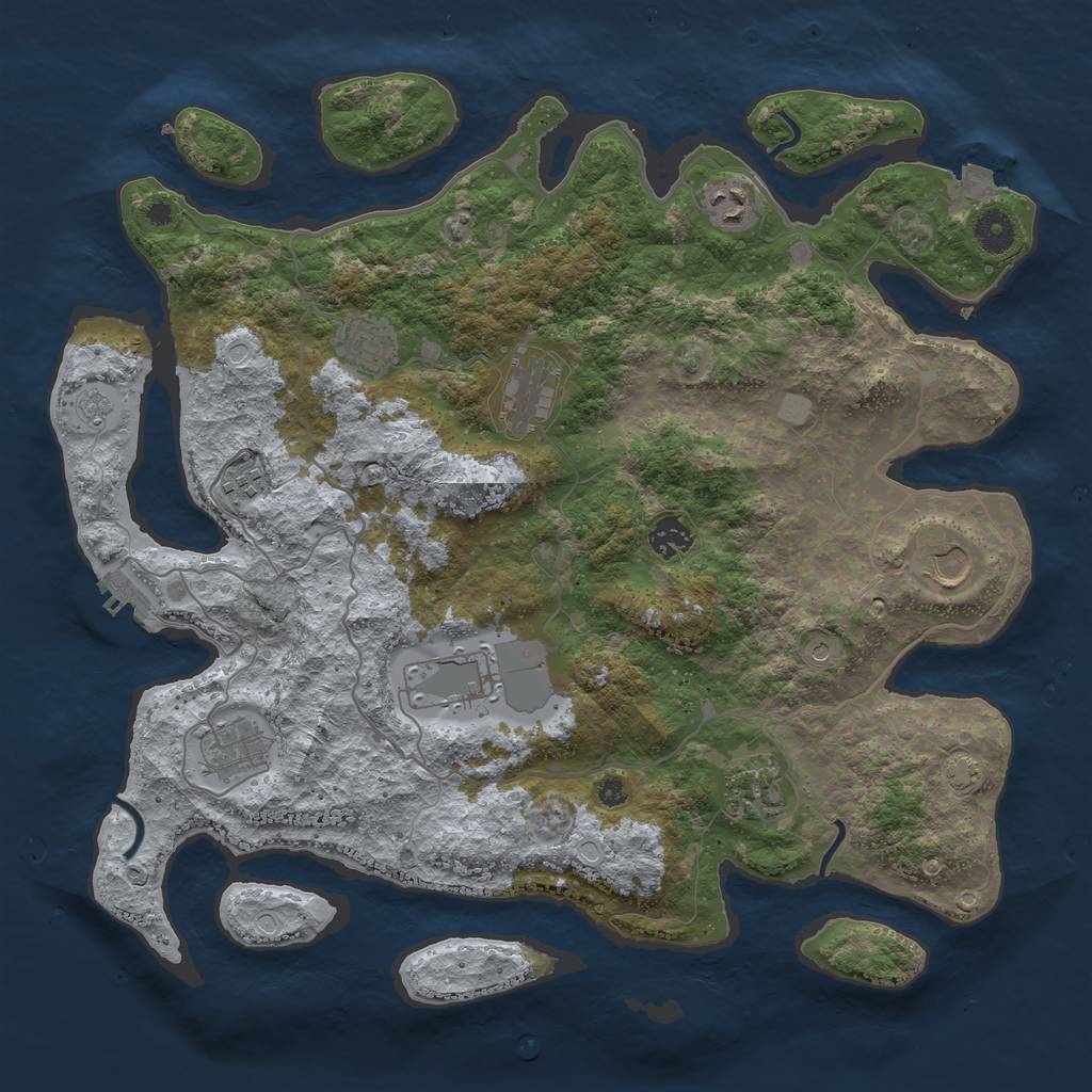 Rust Map: Procedural Map, Size: 4000, Seed: 236875344, 16 Monuments
