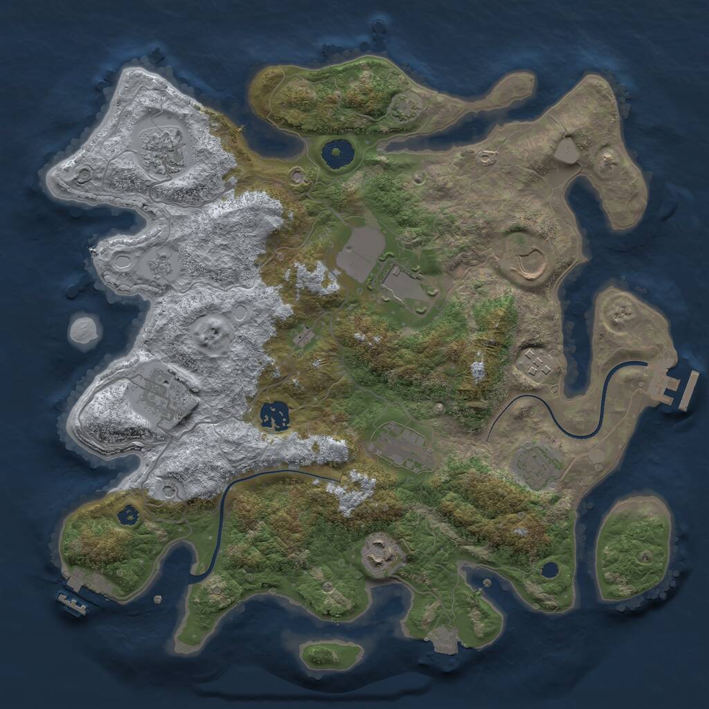 Rust Map: Procedural Map, Size: 3500, Seed: 91790562, 15 Monuments