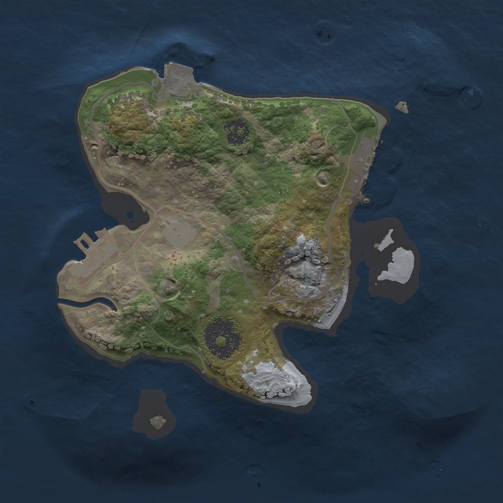 Rust Map: Procedural Map, Size: 2000, Seed: 515186, 5 Monuments