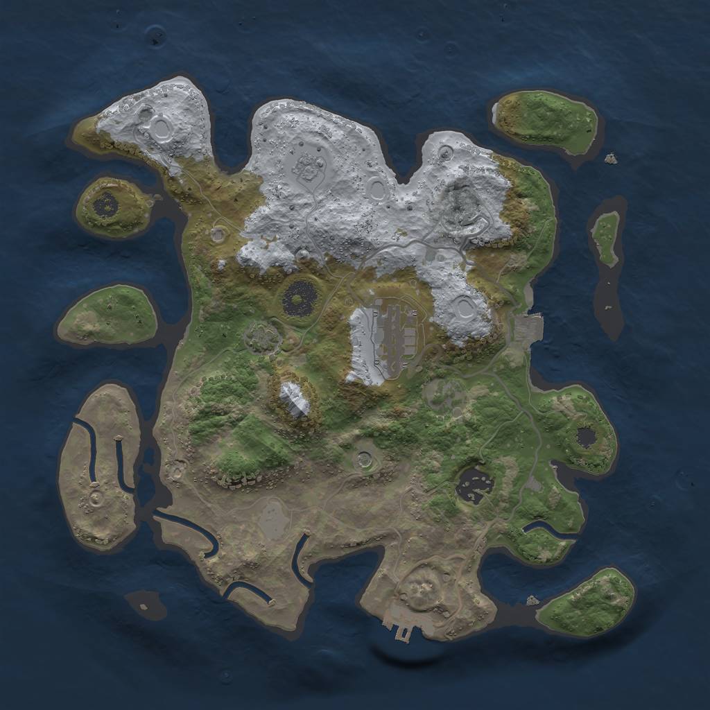 Rust Map: Procedural Map, Size: 3000, Seed: 10676, 9 Monuments