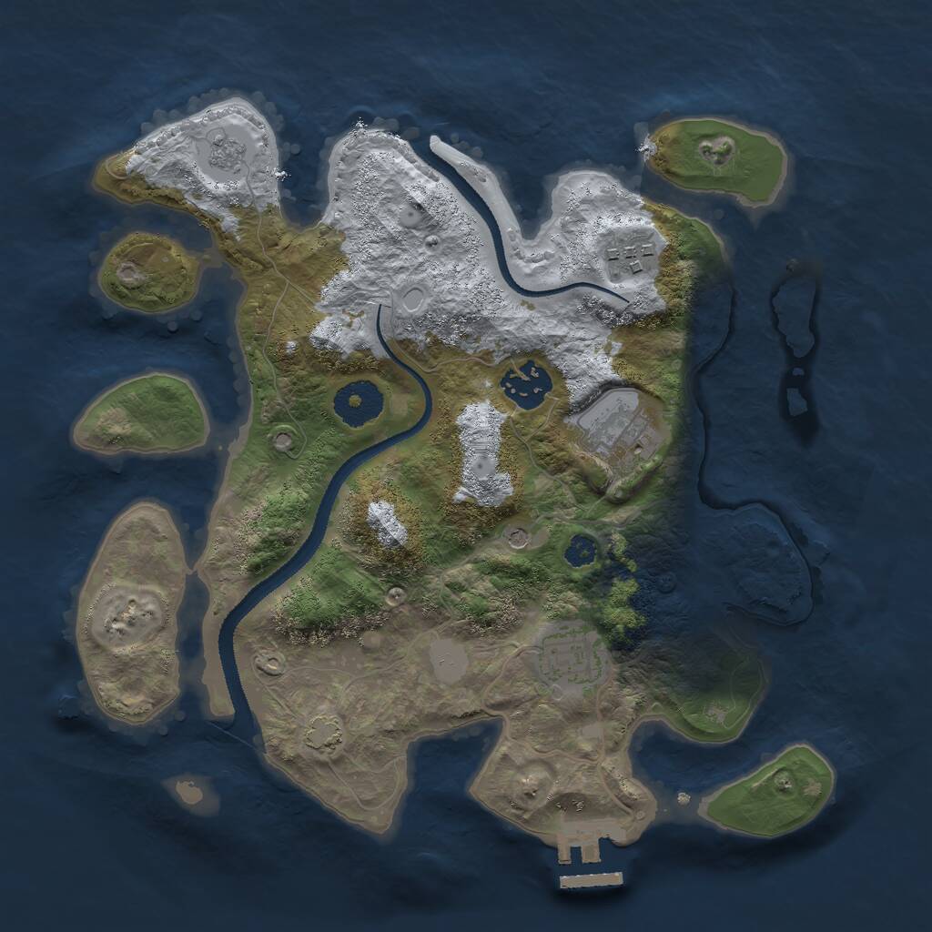 Rust Map: Procedural Map, Size: 3000, Seed: 10676, 9 Monuments
