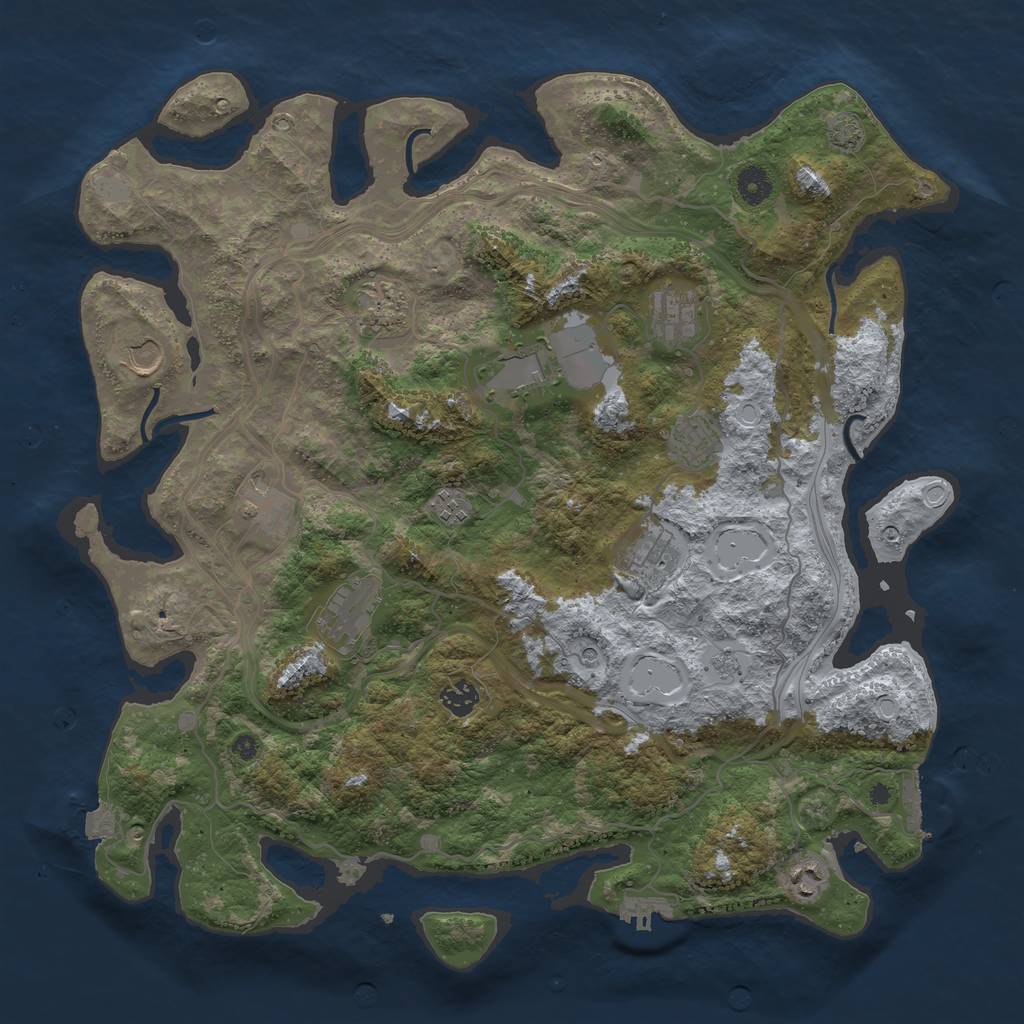 Rust Map: Procedural Map, Size: 4250, Seed: 998819302, 19 Monuments