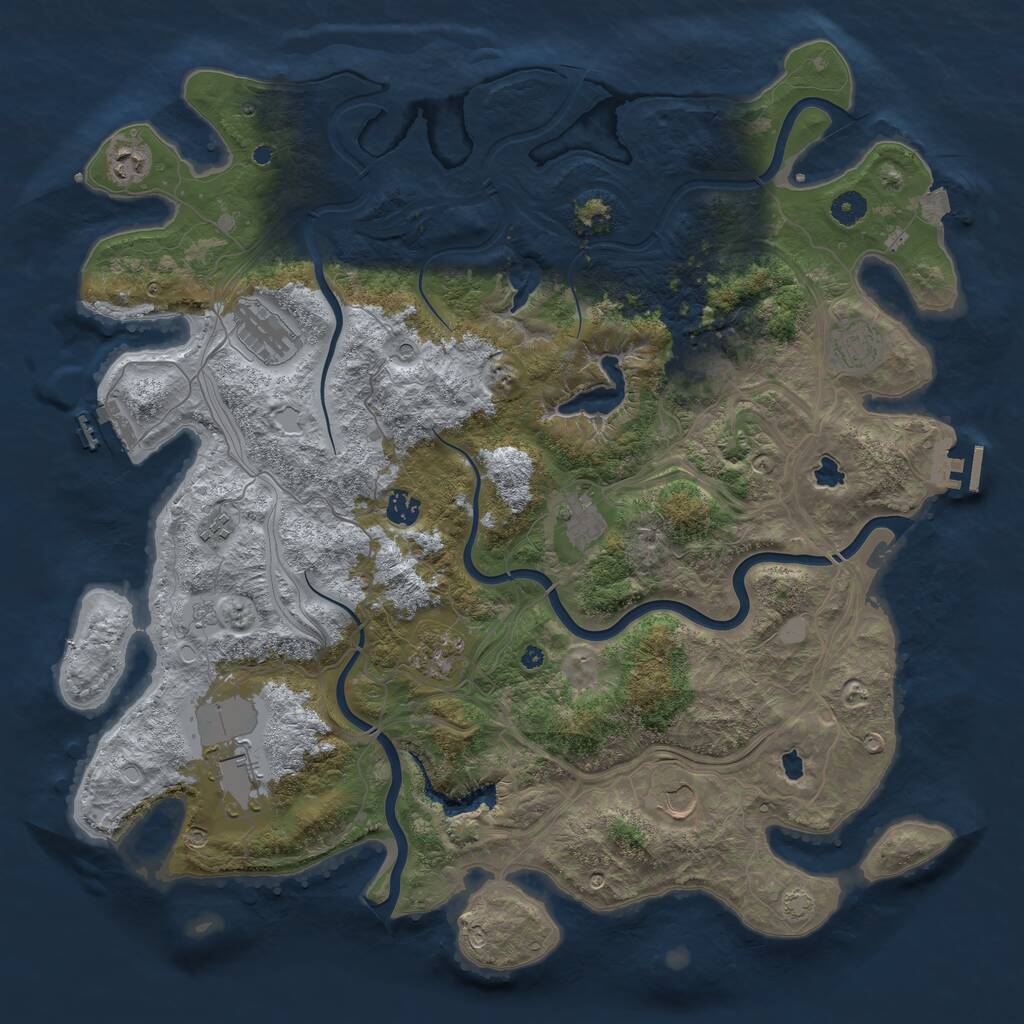Rust Map: Procedural Map, Size: 4500, Seed: 306216053, 16 Monuments