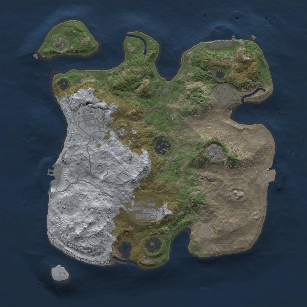 Rust Map: Procedural Map, Size: 3000, Seed: 7178, 12 Monuments