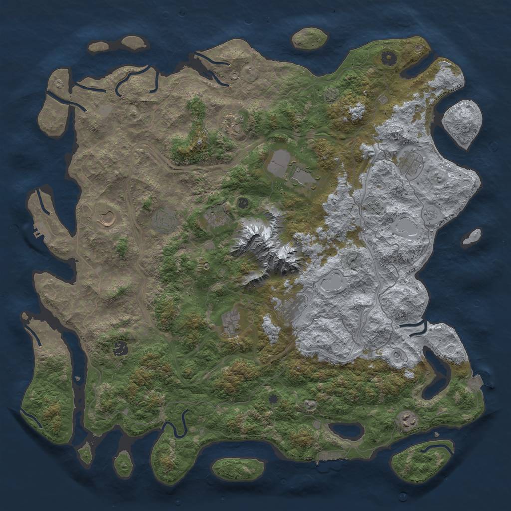 Rust Map: Procedural Map, Size: 5000, Seed: 1911412319, 19 Monuments
