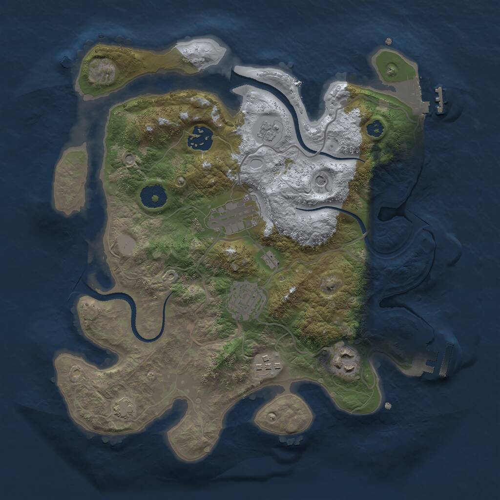 Rust Map: Procedural Map, Size: 3000, Seed: 11802, 11 Monuments