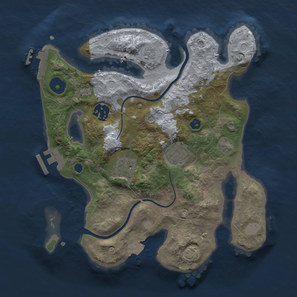 Rust Map: Procedural Map, Size: 2800, Seed: 3517756, 9 Monuments