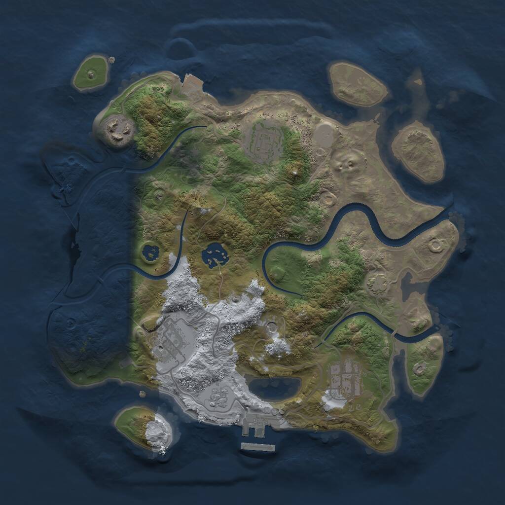 Rust Map: Procedural Map, Size: 3000, Seed: 1879205, 10 Monuments