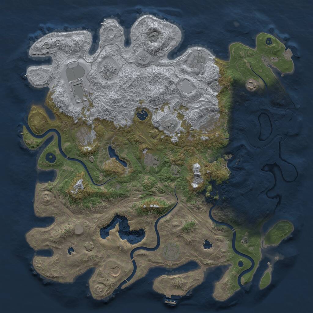Rust Map: Procedural Map, Size: 4500, Seed: 1737689030, 17 Monuments