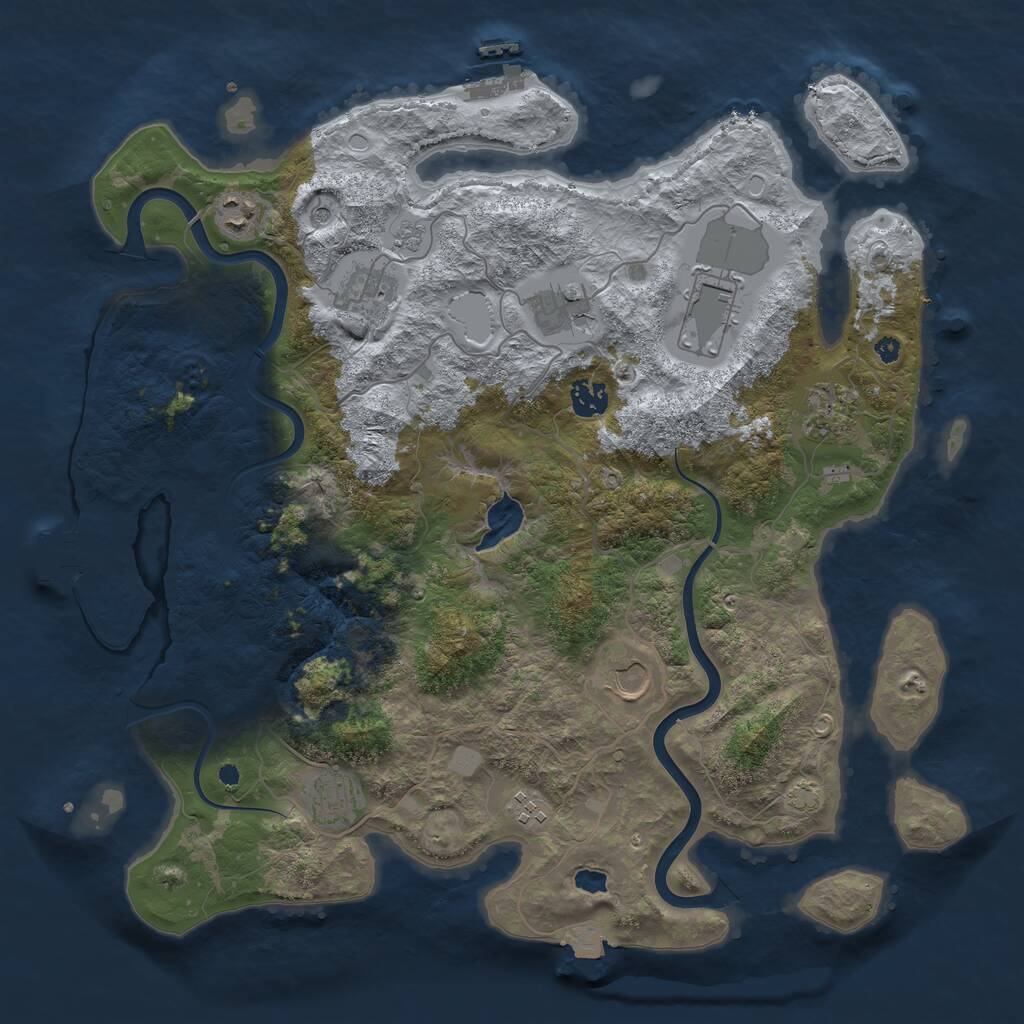 Rust Map: Procedural Map, Size: 4000, Seed: 2735, 15 Monuments
