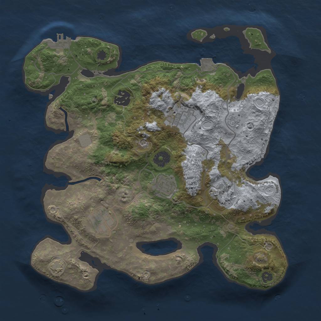 Rust Map: Procedural Map, Size: 3000, Seed: 1601098904, 12 Monuments