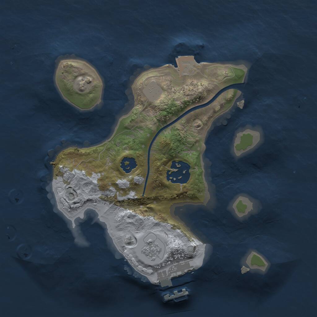 Rust Map: Procedural Map, Size: 2000, Seed: 174761499, 4 Monuments