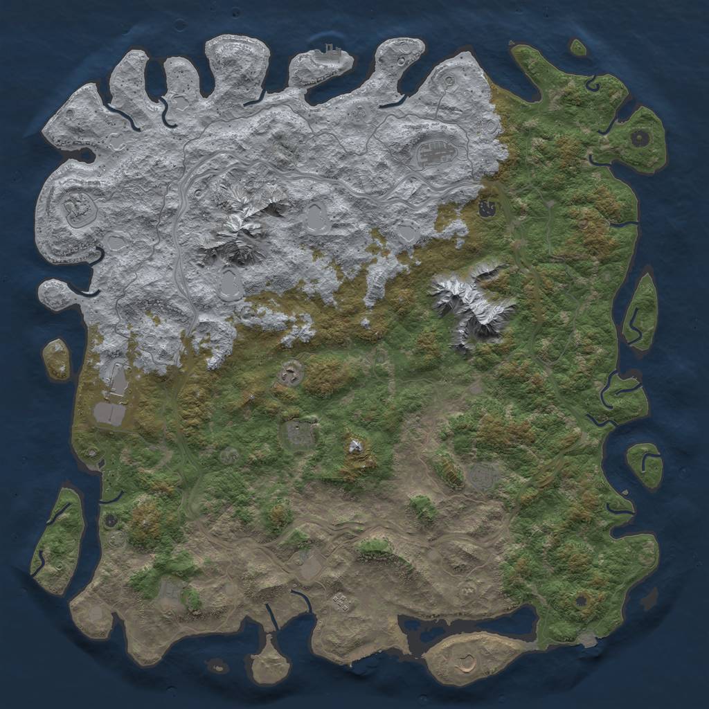 Rust Map: Procedural Map, Size: 6000, Seed: 1547, 19 Monuments