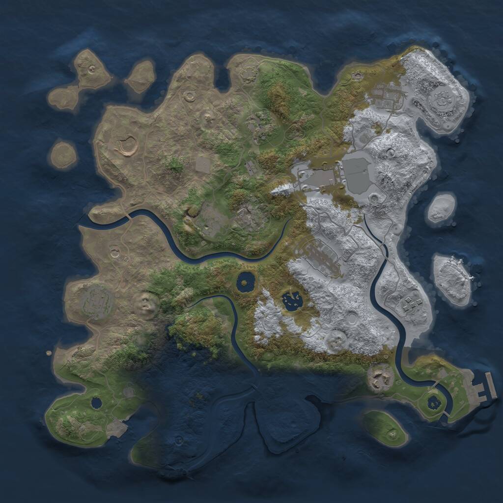 Rust Map: Procedural Map, Size: 3750, Seed: 111896581, 15 Monuments