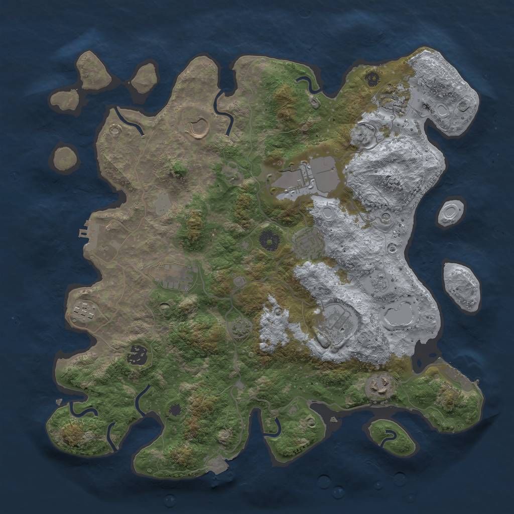 Rust Map: Procedural Map, Size: 3750, Seed: 111896581, 17 Monuments