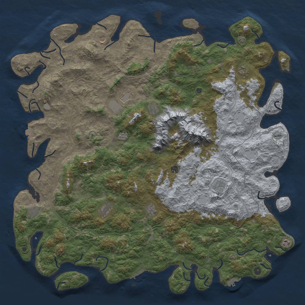 Rust Map: Procedural Map, Size: 6000, Seed: 1615744052, 19 Monuments