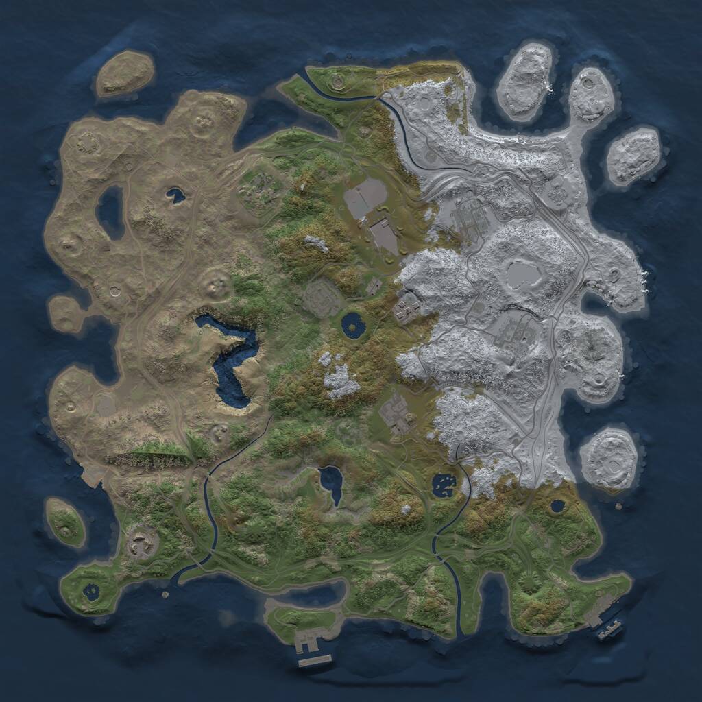 Rust Map: Procedural Map, Size: 4250, Seed: 1008168707, 15 Monuments