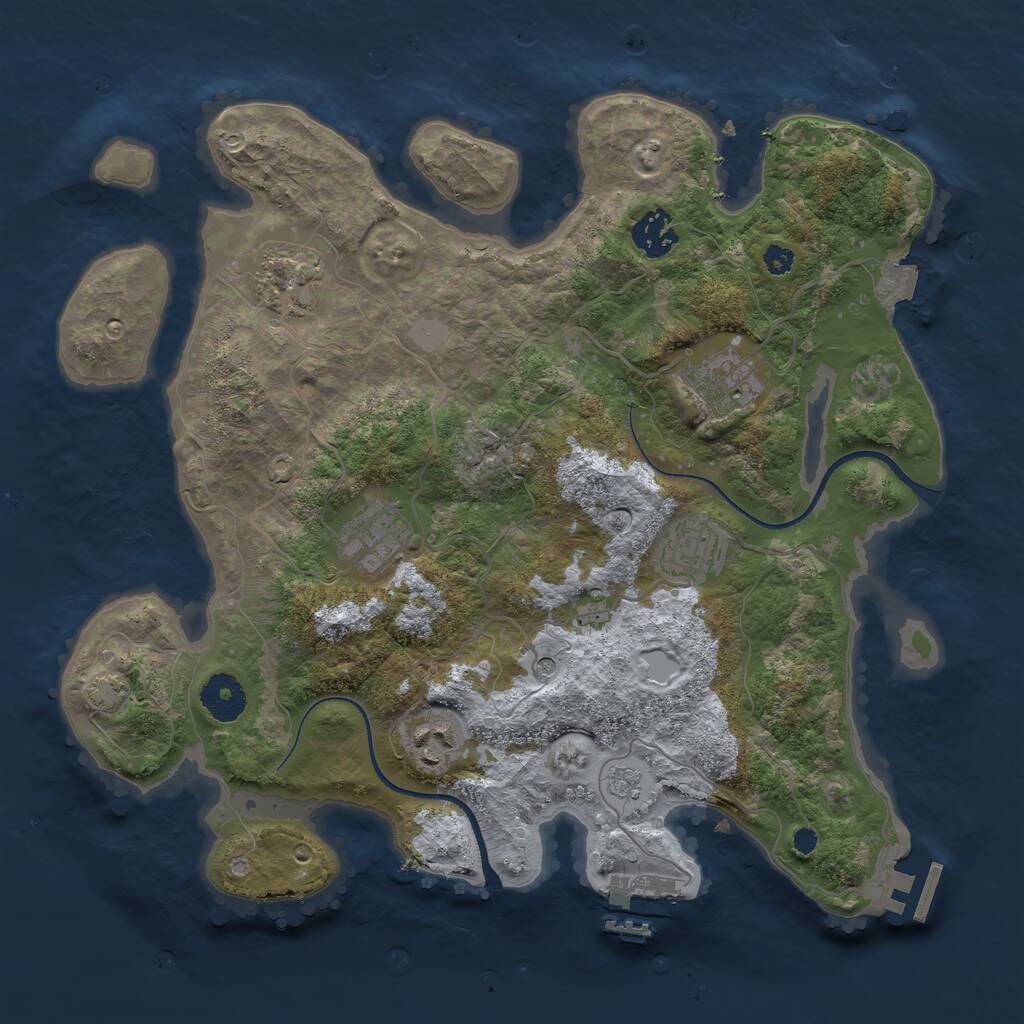 Rust Map: Procedural Map, Size: 3400, Seed: 96641111, 12 Monuments