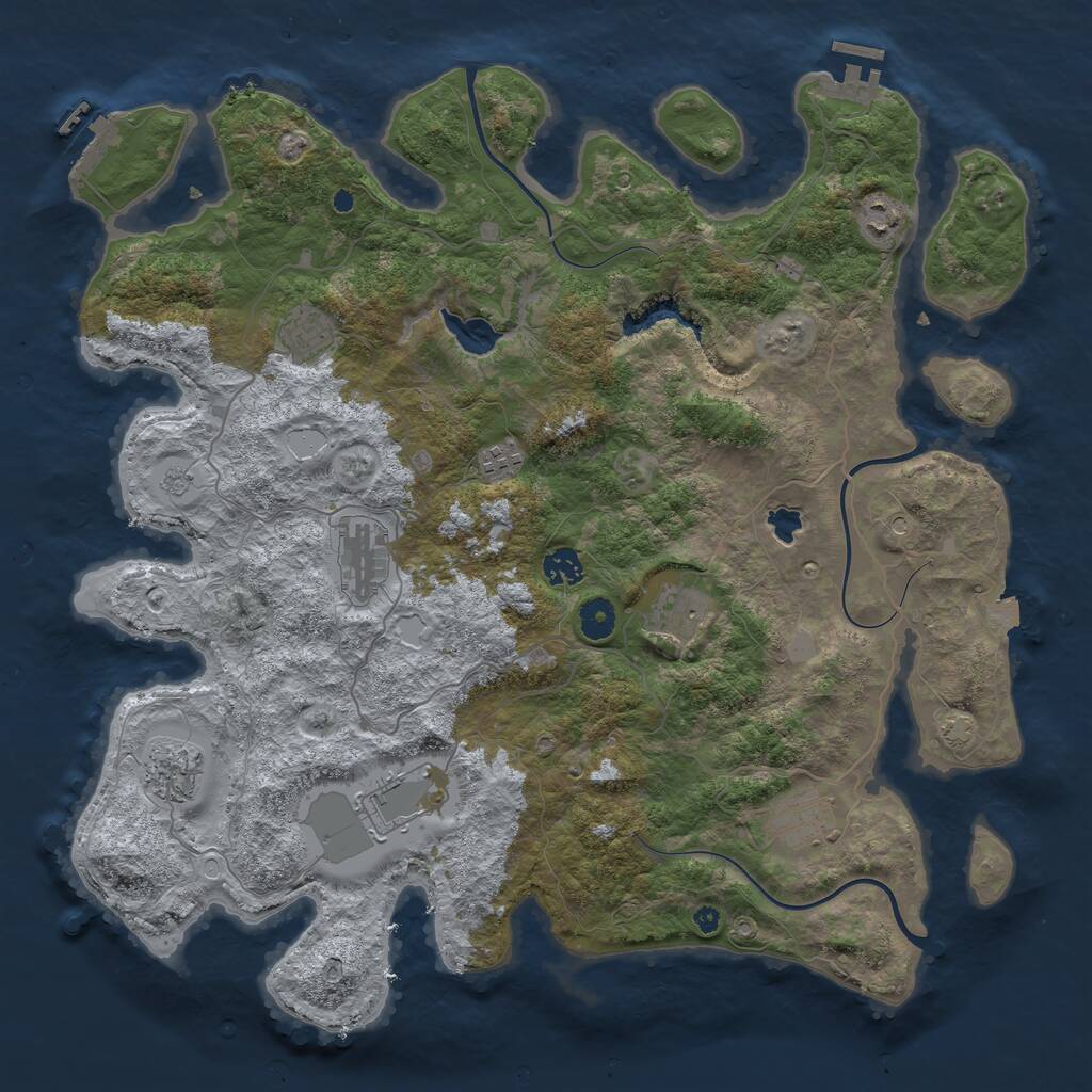 Rust Map: Procedural Map, Size: 4200, Seed: 4201337, 15 Monuments