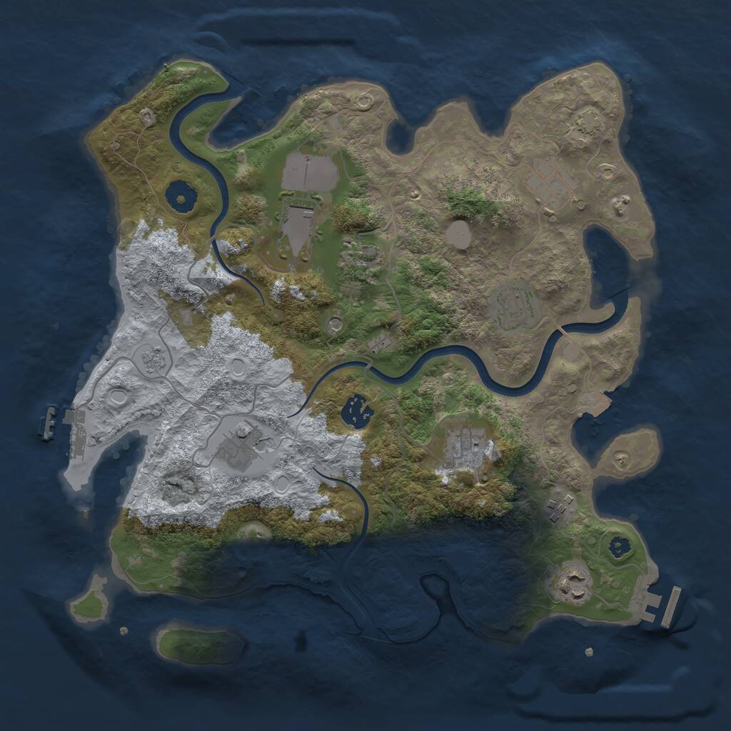 Rust Map: Procedural Map, Size: 3500, Seed: 87409951, 15 Monuments