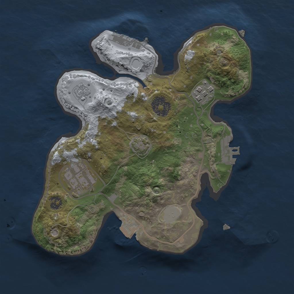 Rust Map: Procedural Map, Size: 2222, Seed: 21222222, 9 Monuments