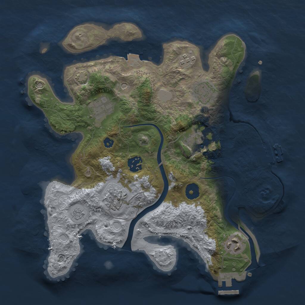 Rust Map: Procedural Map, Size: 3000, Seed: 231456, 13 Monuments