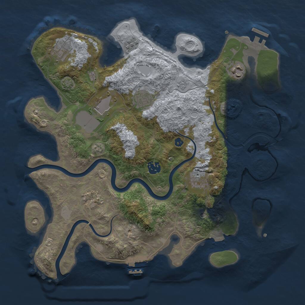 Rust Map: Procedural Map, Size: 3500, Seed: 106411682, 14 Monuments