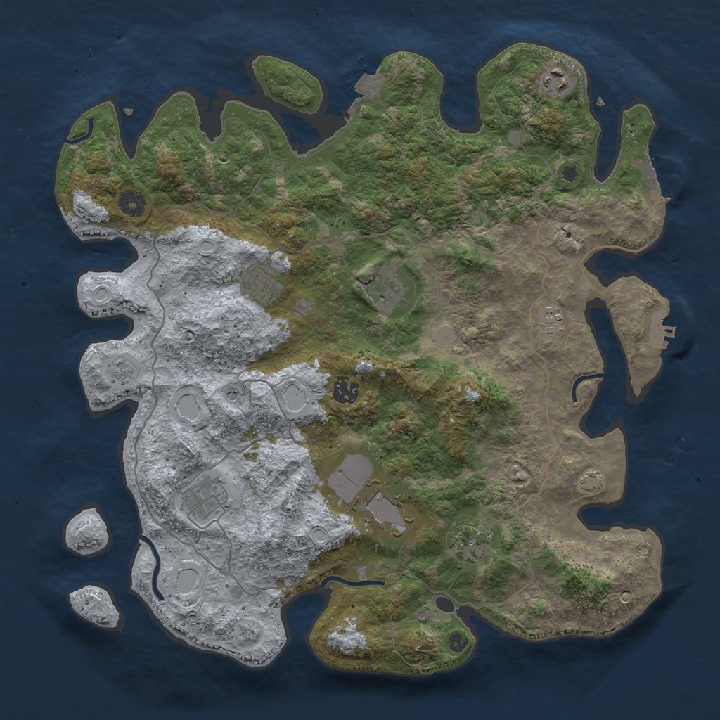 Rust Map: Procedural Map, Size: 4000, Seed: 1155236815, 16 Monuments