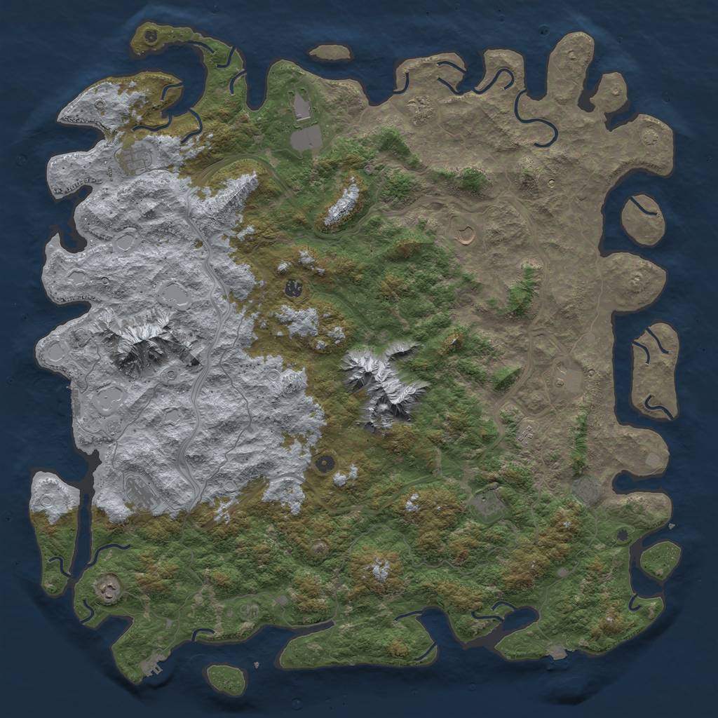Rust Map: Procedural Map, Size: 6000, Seed: 1894963518, 19 Monuments