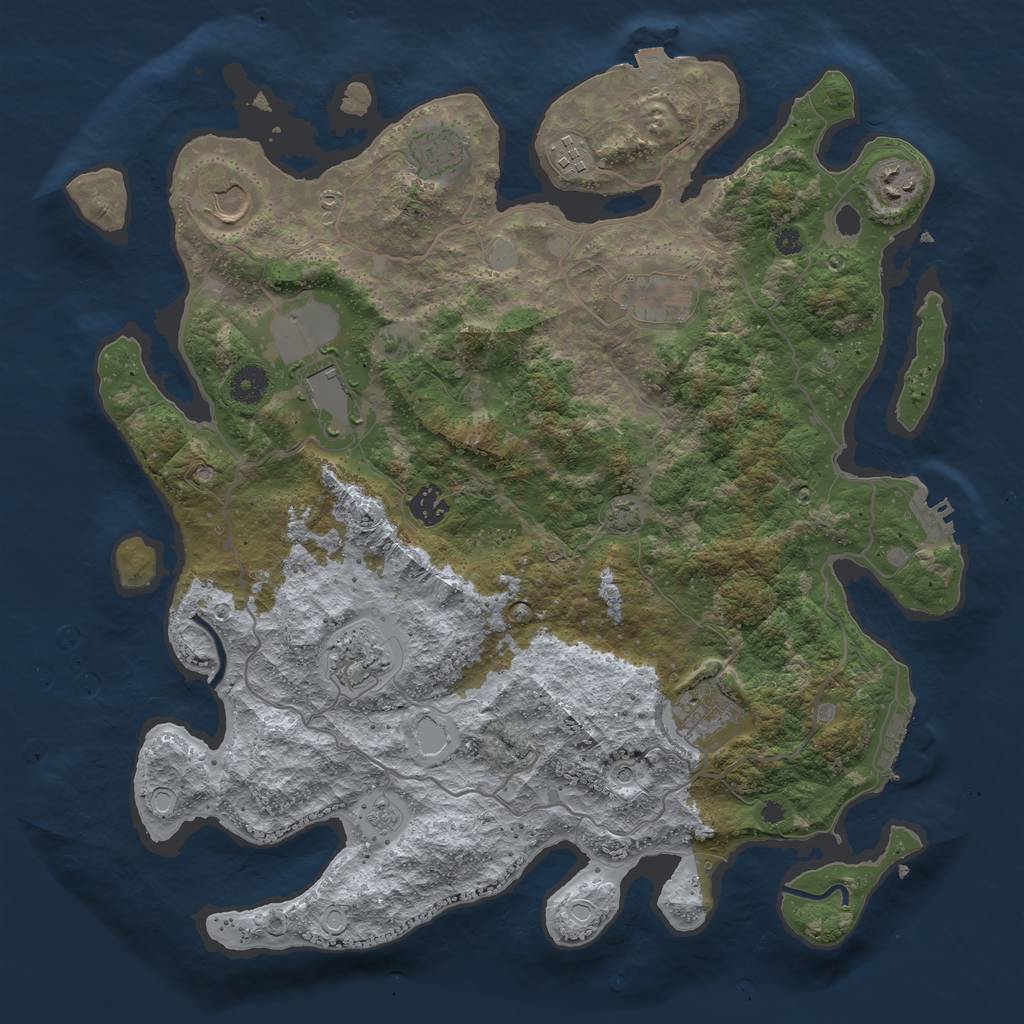 Rust Map: Procedural Map, Size: 4000, Seed: 517412731, 17 Monuments
