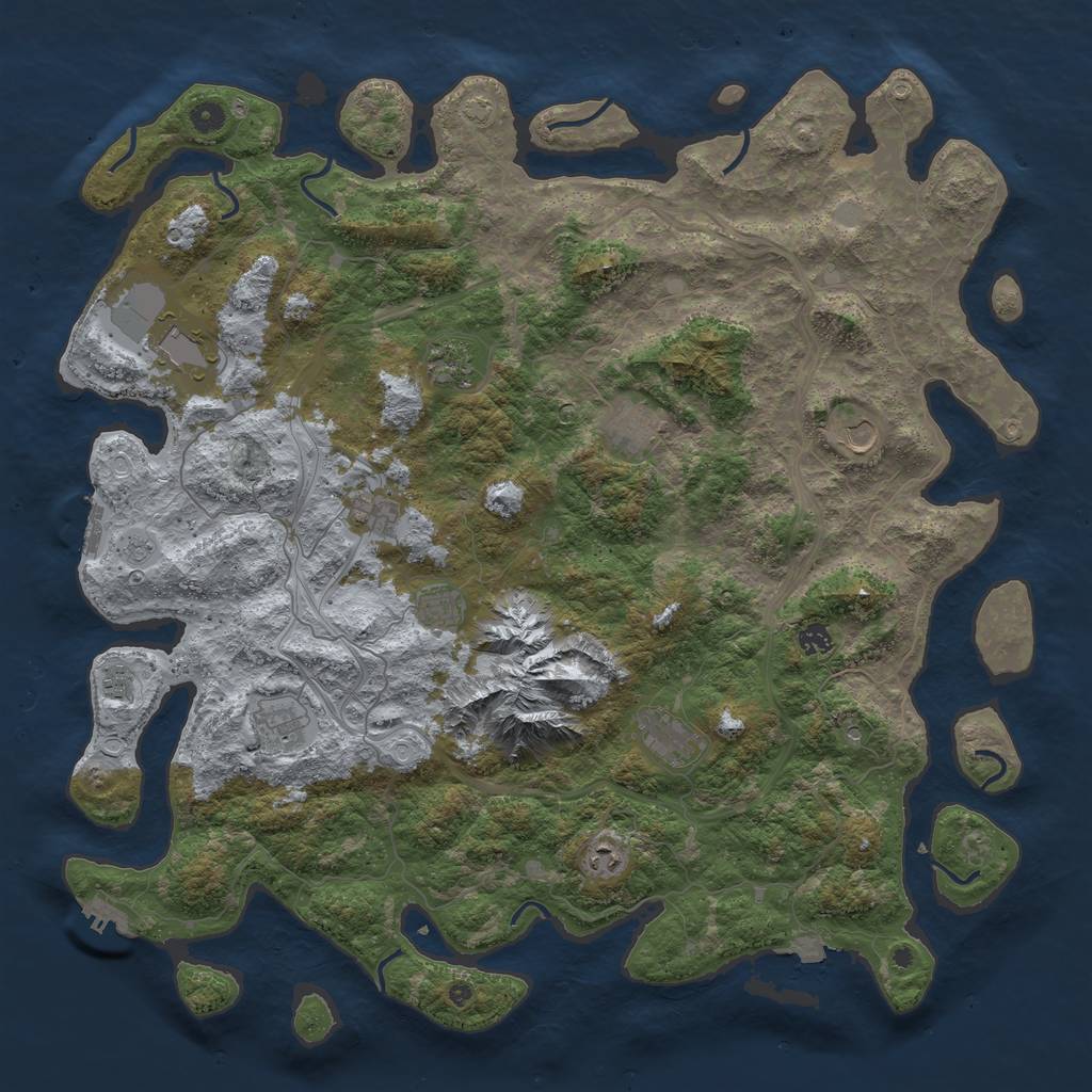 Rust Map: Procedural Map, Size: 5000, Seed: 25881, 19 Monuments