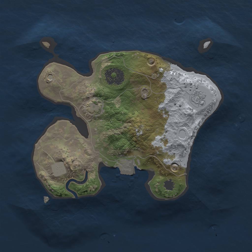 Rust Map: Procedural Map, Size: 2000, Seed: 4880871, 5 Monuments