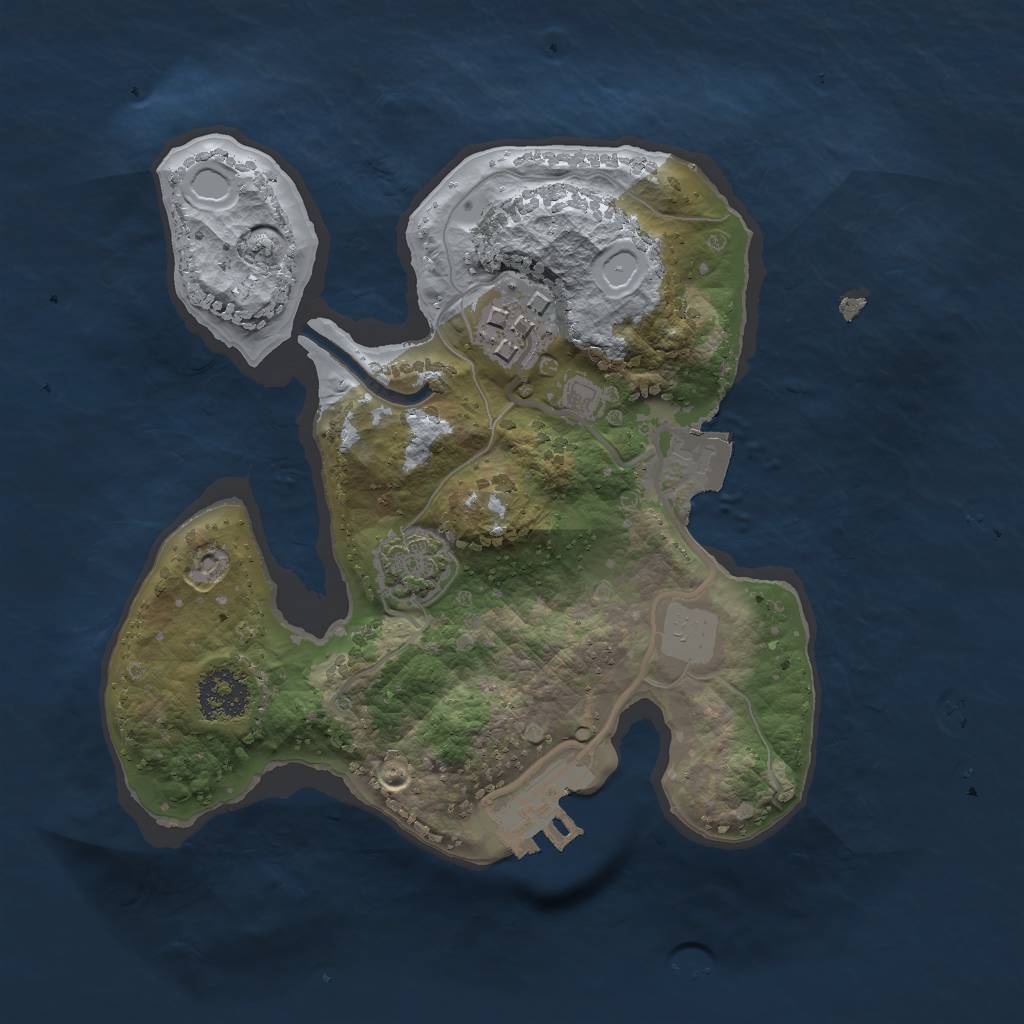 Rust Map: Procedural Map, Size: 2000, Seed: 1337499373, 6 Monuments