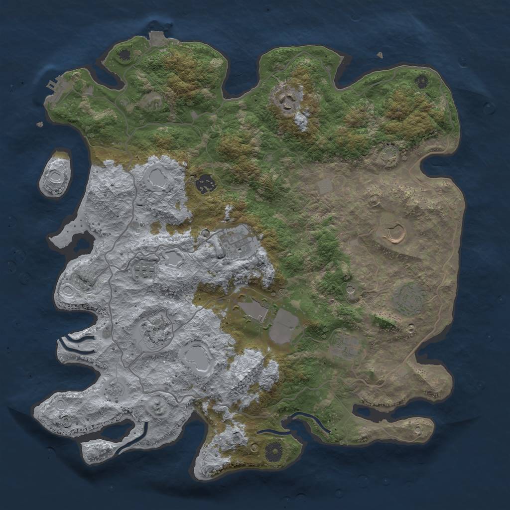 Rust Map: Procedural Map, Size: 4000, Seed: 140014939, 16 Monuments