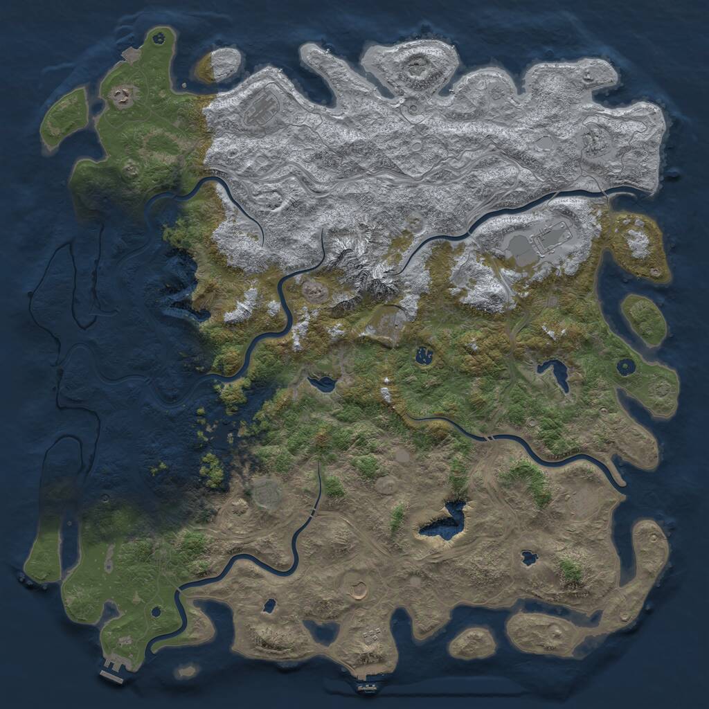 Rust Map: Procedural Map, Size: 6000, Seed: 1547987, 17 Monuments