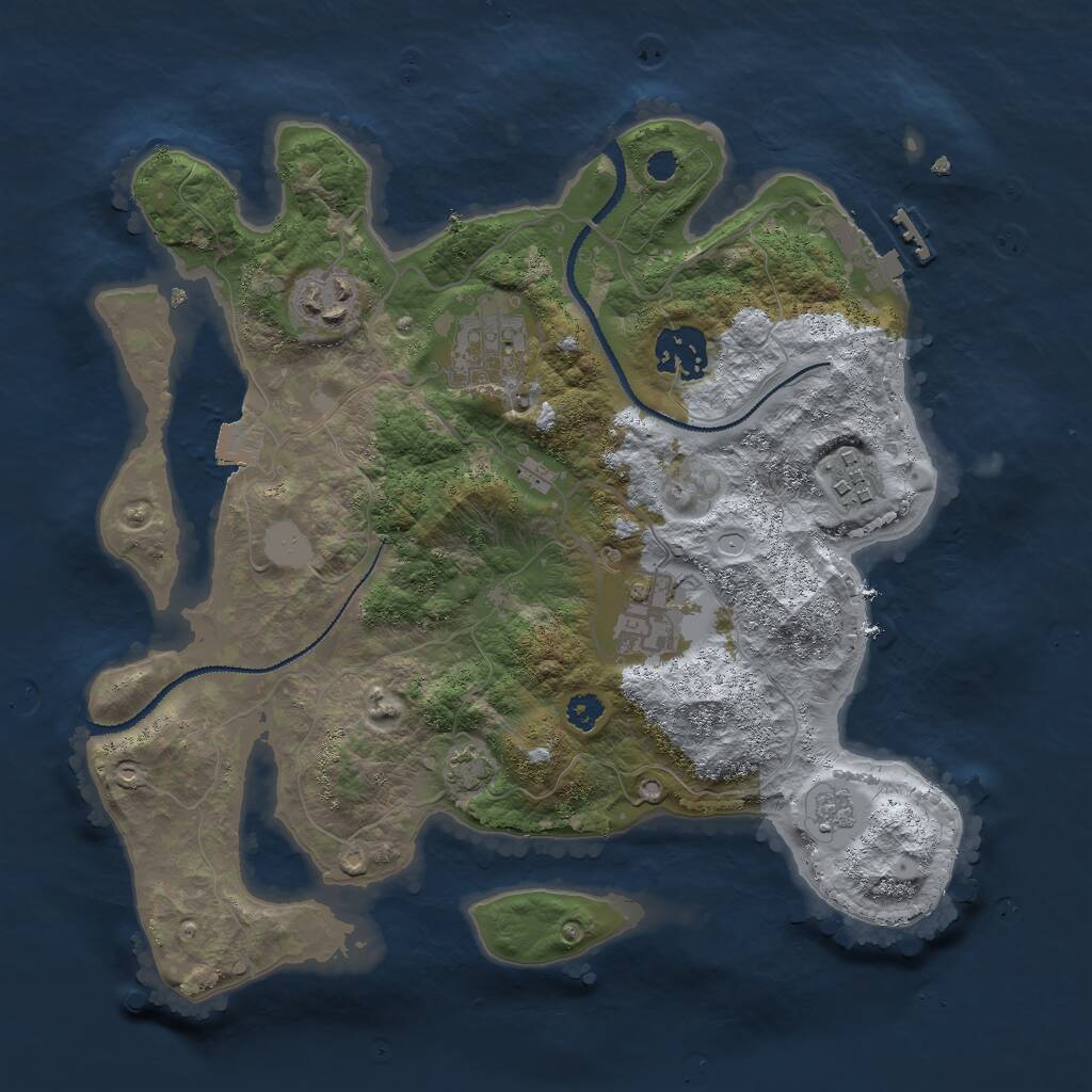 Rust Map: Procedural Map, Size: 3000, Seed: 8145309, 9 Monuments