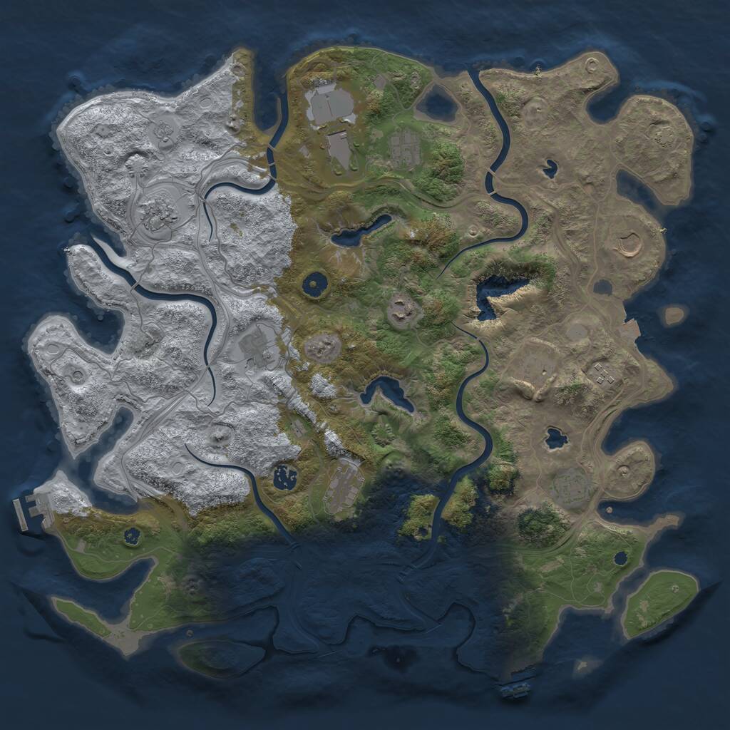 Rust Map: Procedural Map, Size: 4500, Seed: 176130800, 17 Monuments