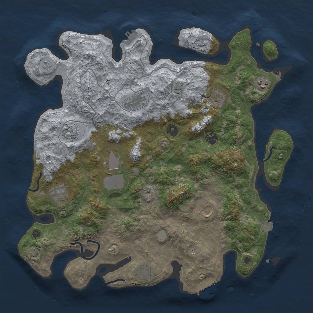 Rust Map: Procedural Map, Size: 4000, Seed: 1528732253, 18 Monuments