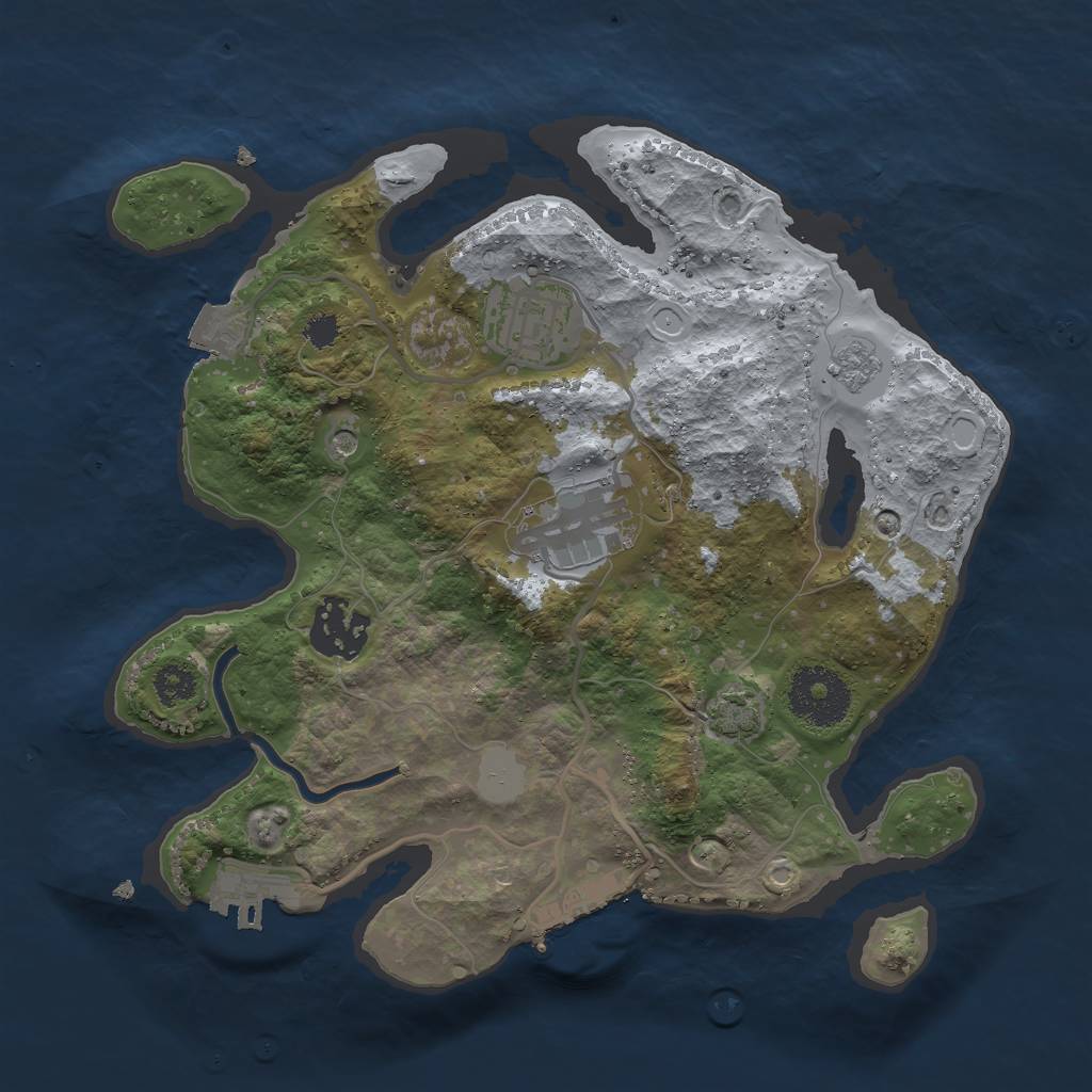 Rust Map: Procedural Map, Size: 2700, Seed: 1493876121, 11 Monuments