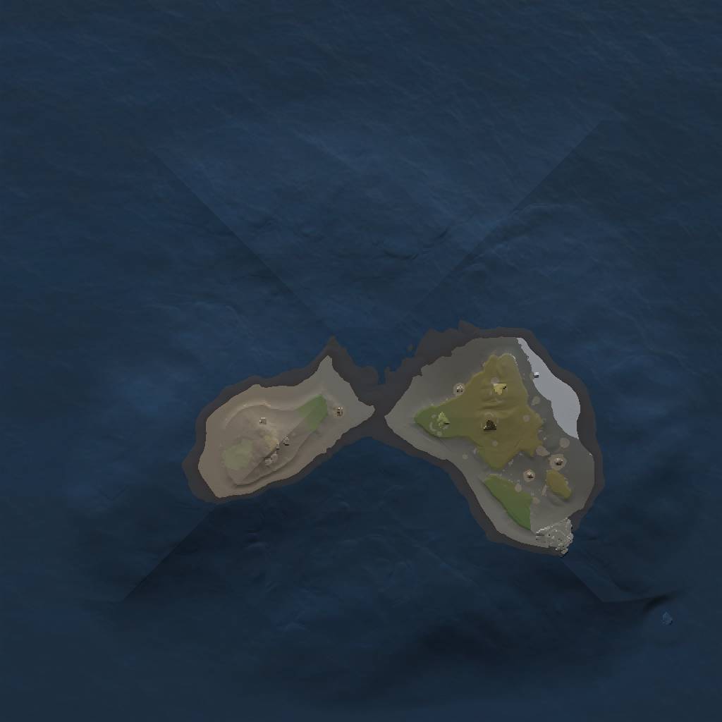 Rust Map: Procedural Map, Size: 1050, Seed: 1328757773, 3 Monuments