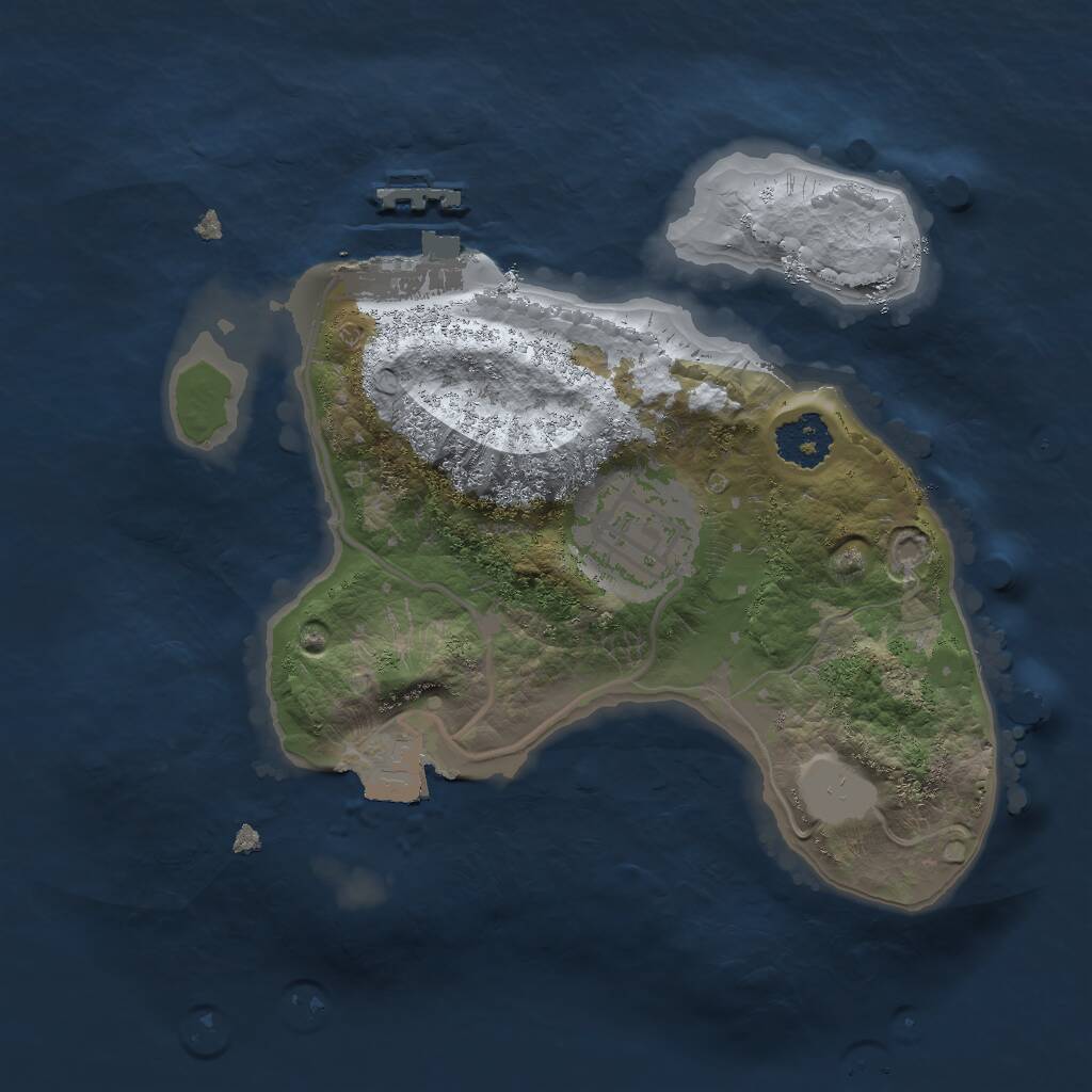 Rust Map: Procedural Map, Size: 2000, Seed: 1860173343, 3 Monuments