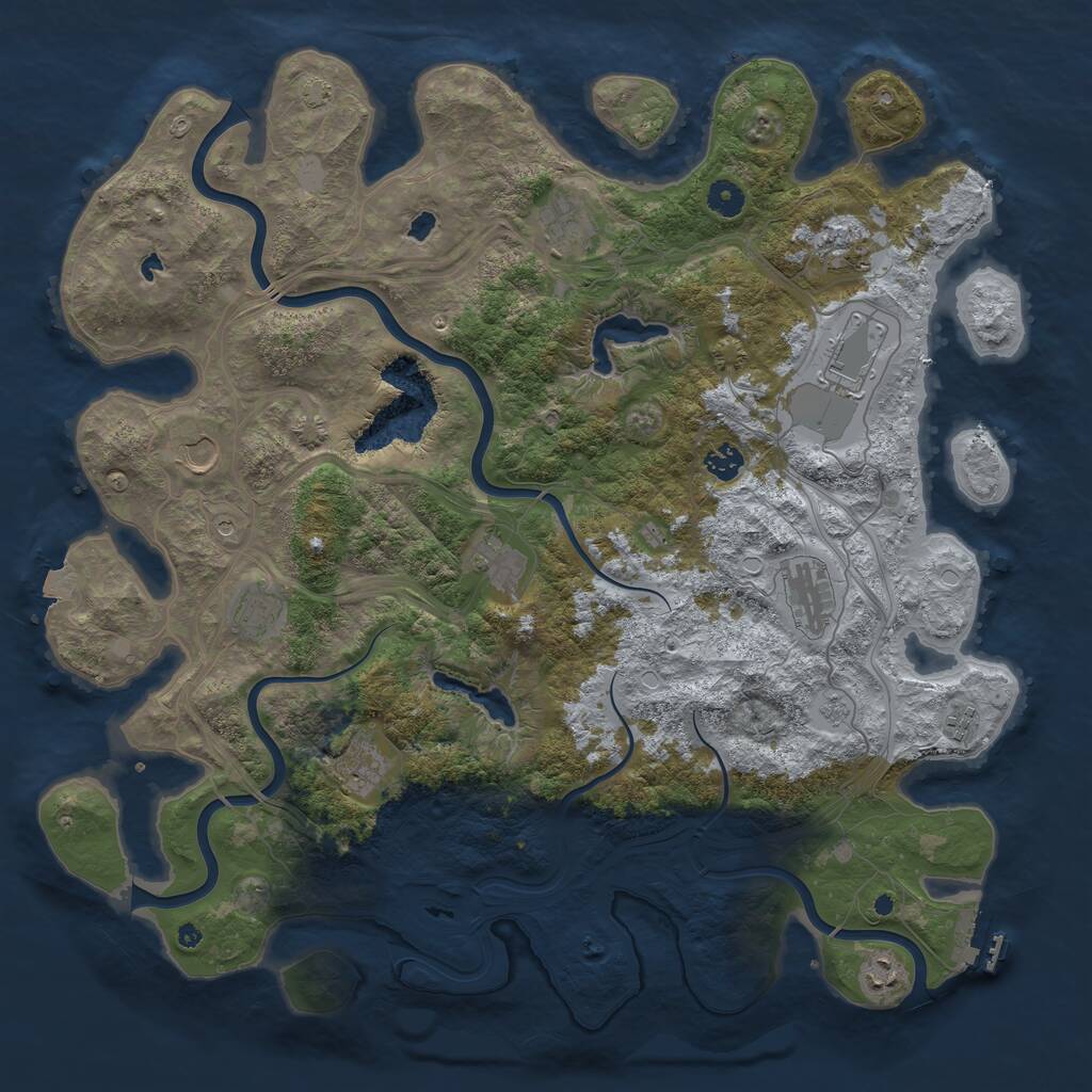 Rust Map: Procedural Map, Size: 4500, Seed: 692698239, 16 Monuments