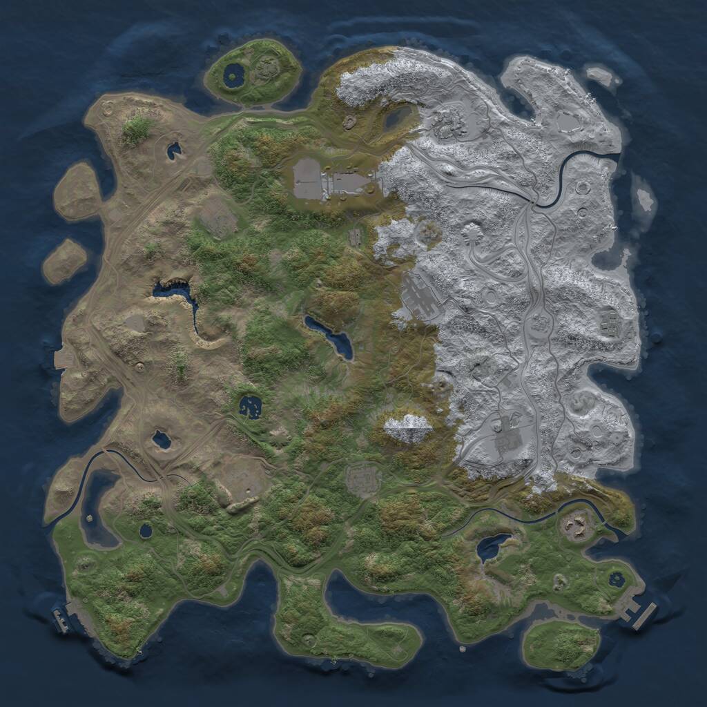Rust Map: Procedural Map, Size: 4500, Seed: 906680513, 16 Monuments