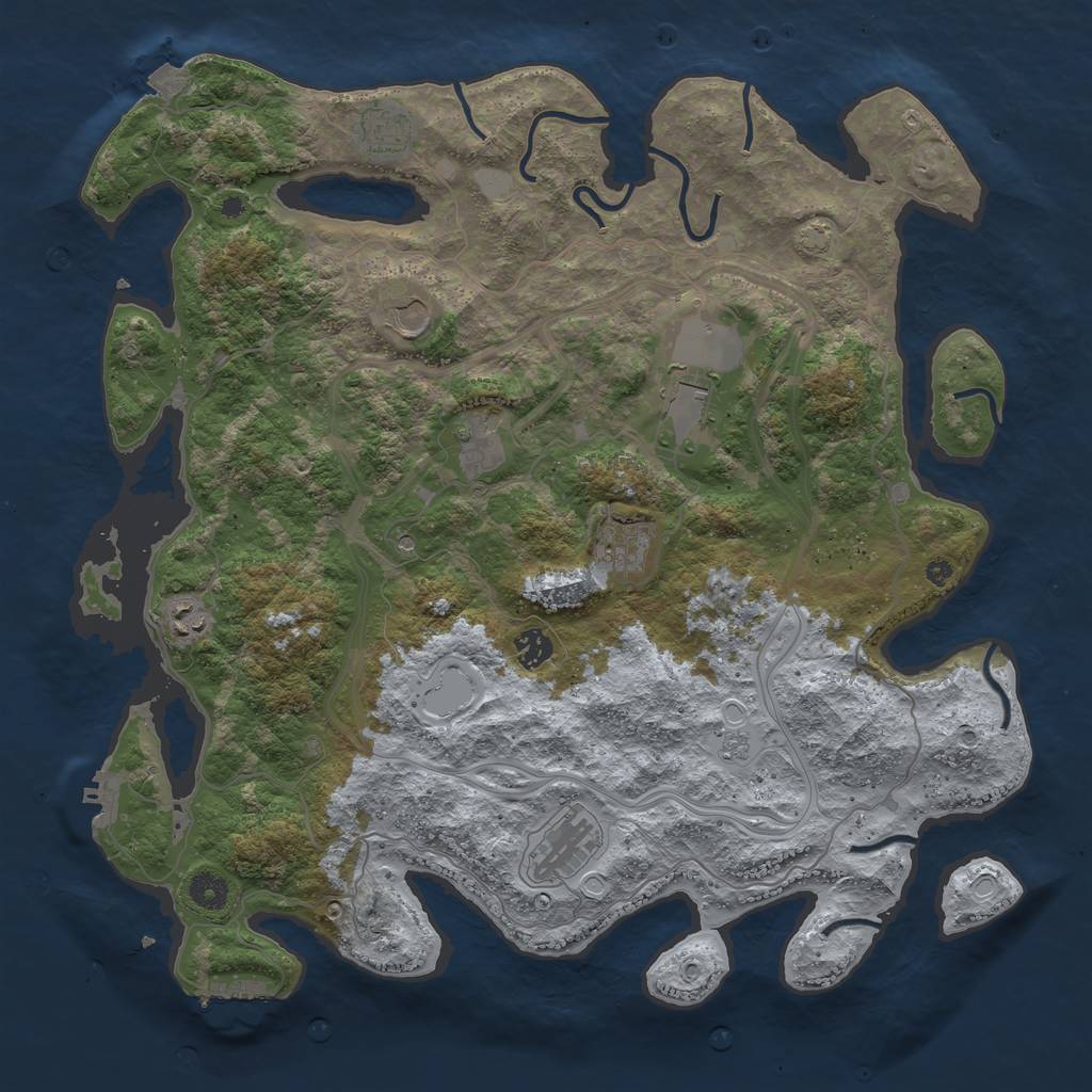 Rust Map: Procedural Map, Size: 4250, Seed: 238892623, 16 Monuments