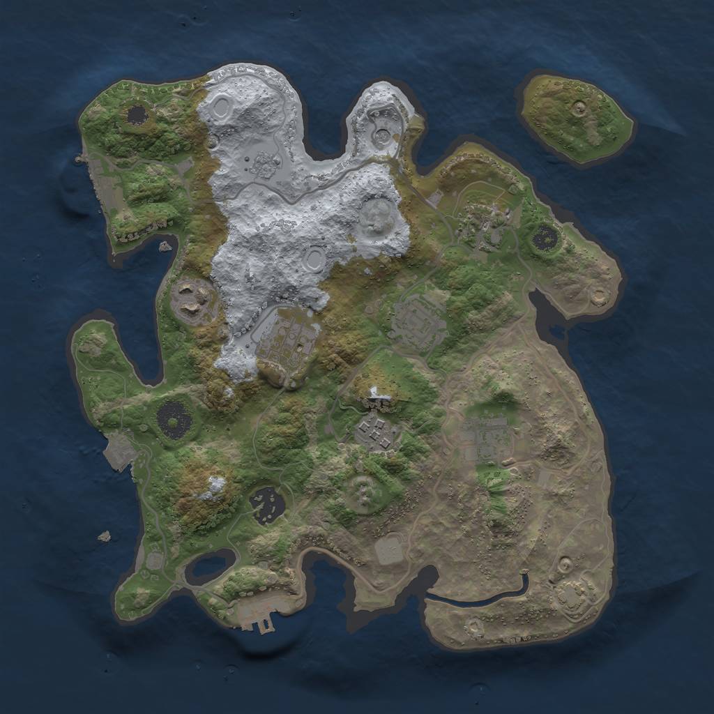 Rust Map: Procedural Map, Size: 3000, Seed: 2457980, 15 Monuments