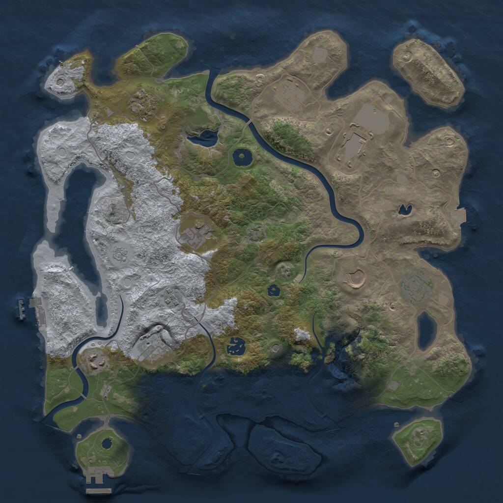 Rust Map: Procedural Map, Size: 4000, Seed: 1474863129, 16 Monuments